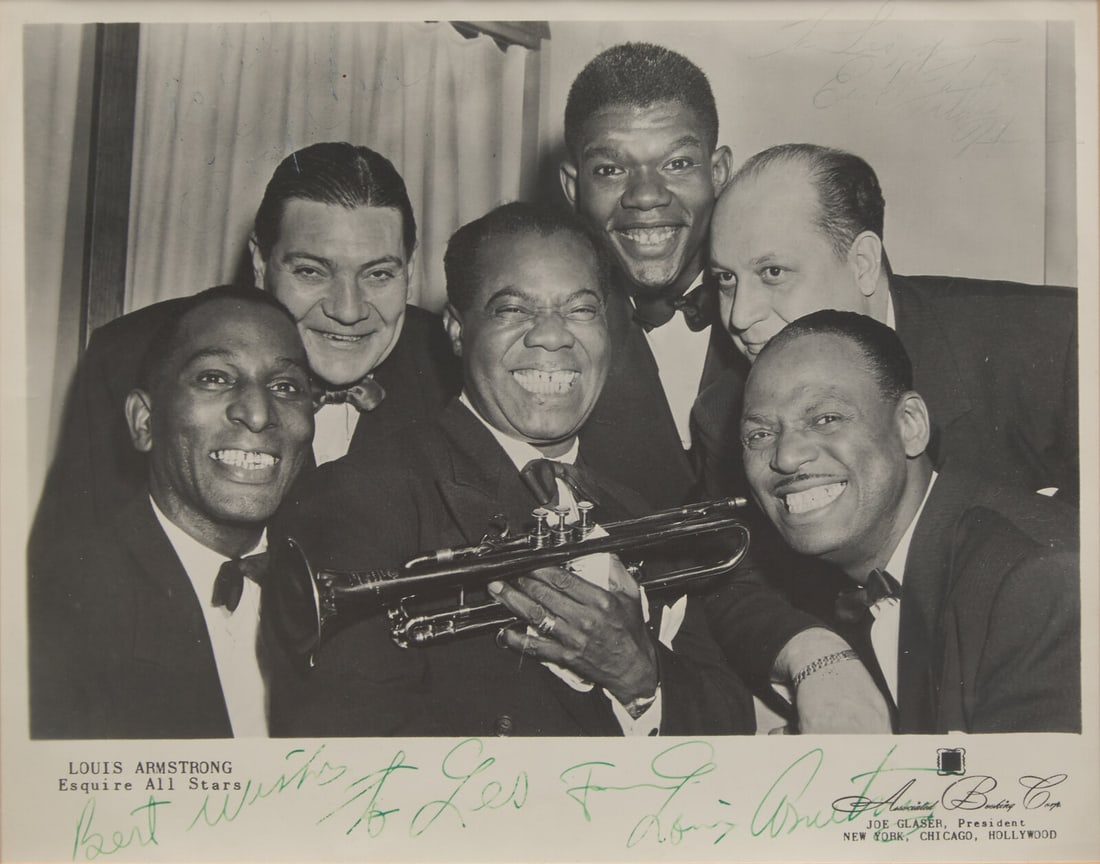 [African-Americana] Armstrong, Louis. Autograph Letter, signed, and Signed Photograph (1 of 3)