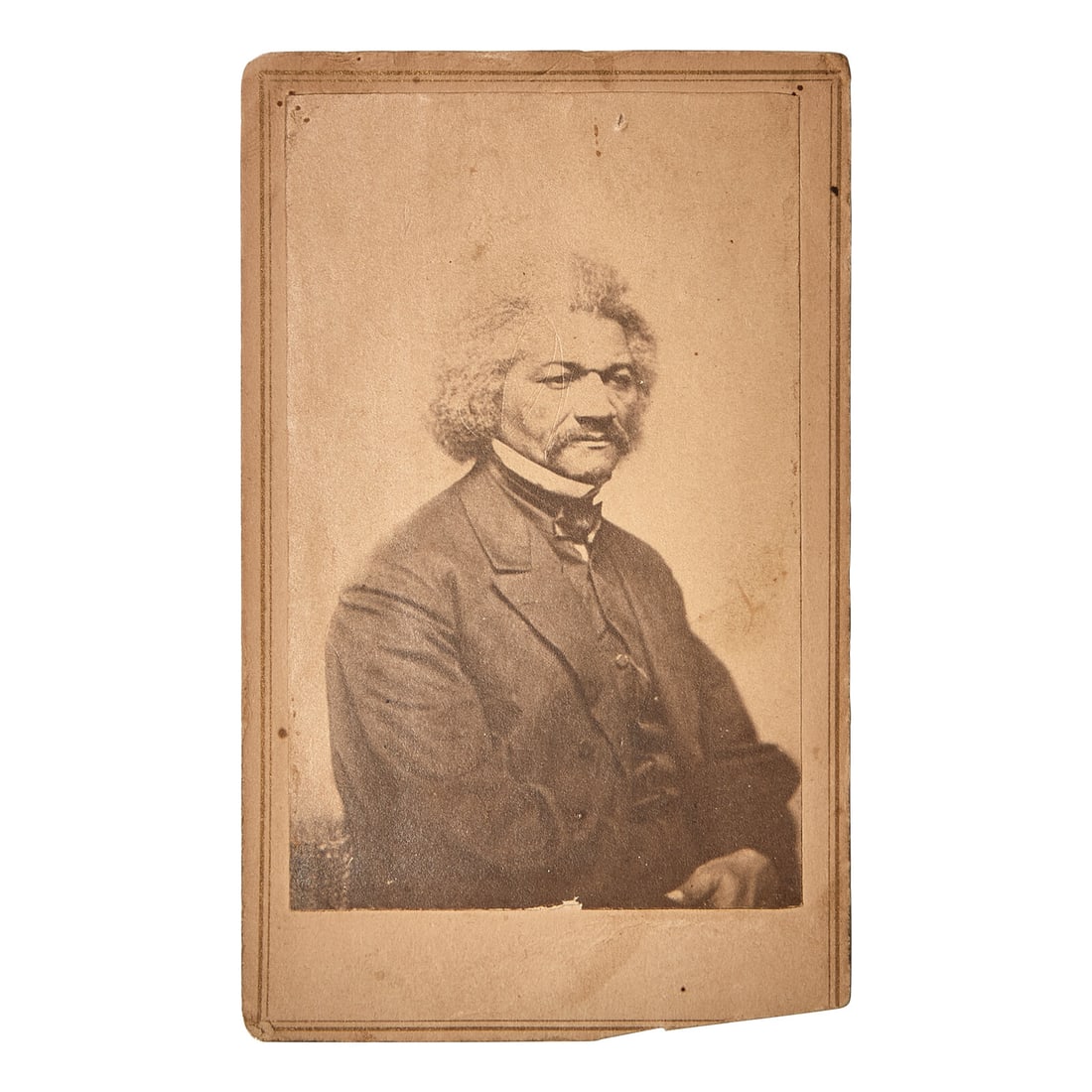 [African-Americana] [Douglass, Frederick] Carte de Visite Portrait (1 of 2)