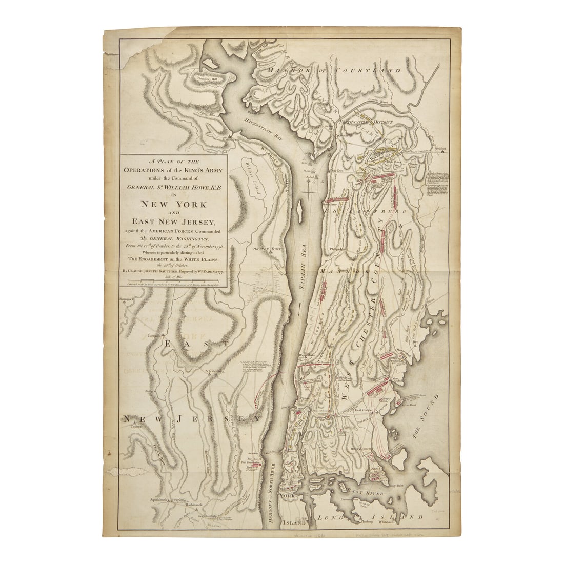 [American Revolution] Faden, William. A Plan of the Operations of the King’s Army under the: [American Revolution] Faden, William, and Claude Joseph Sauthier. A Plan of the Operations of the King’s Army under the Command of General Sr. William Howe, K.B. in New York and East New Jersey,