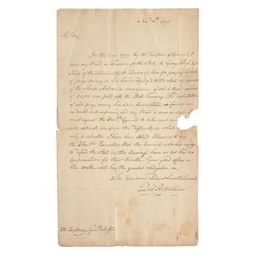 [American Revolution] Rittenhouse, David. Autograph Letter, signed
