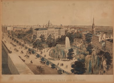 [American Views] Bachmann, (John). New York City Hall, Park and Environs