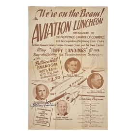 [Aviation] Rickenbacker, Eddie. Signed Broadside