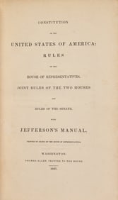 [Constitution] Constitution of the United States of America: Rules of the House of
