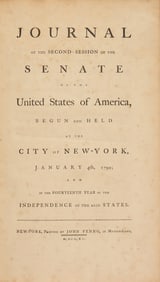 [First Congress] Journal of the Second Session of the Senate of the United States of America, Begun