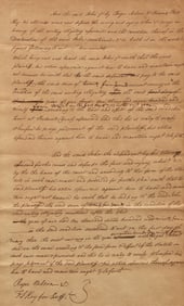 Key, Francis Scott. Autograph Document, signed