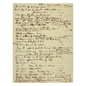 [Lincoln, Abraham] Leale, Charles A. Autograph Notes Recounting Lincoln's Assassination