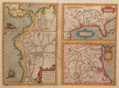 [Maps & Atlases] [Florida] Ortelius, Abraham. Peruviae Avriferae Regionis Typus...The earliest