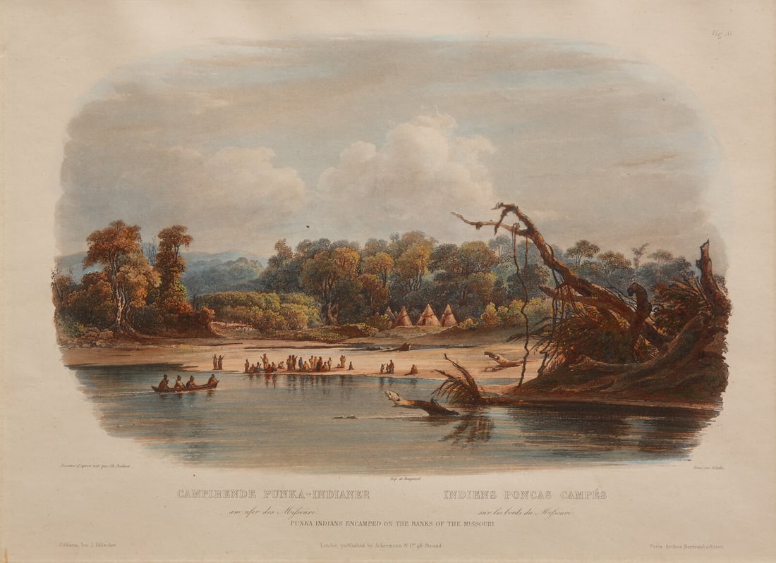 [Native-Americna] Bodmer, Karl. Punka Indians Encamped on the Banks of the Missouri (1 of 2)