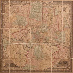 [Philadelphia] Sidney, James Charles, and Augustus Kollner. Map of the Circuit of Ten Miles Around