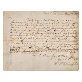 [Washington, George] Washington, George. Autograph Letter, signed