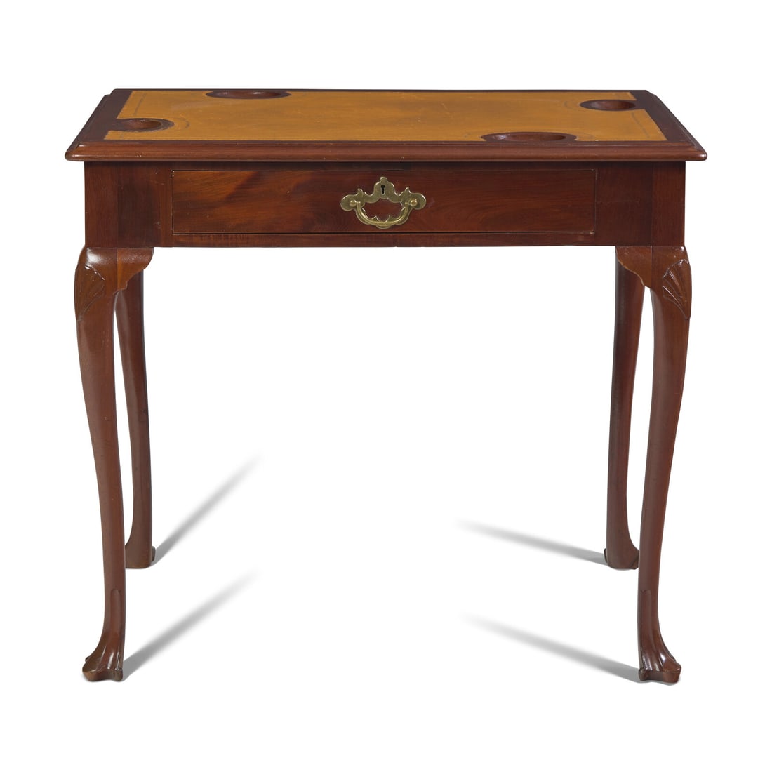 An Irish George II Mahogany and Tooled Leather Gaming Table (1 of 3)