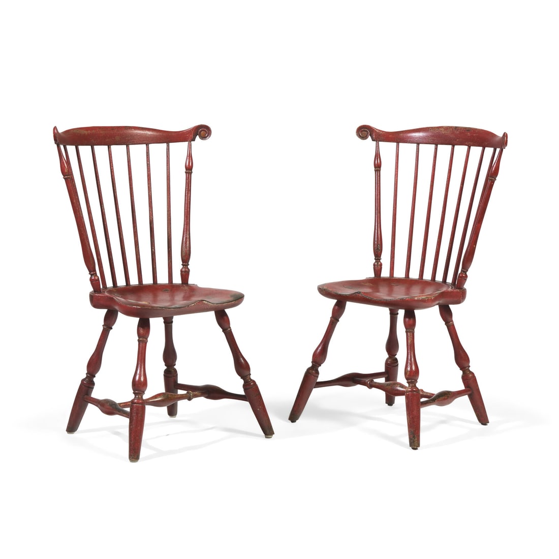A Pair of Red-Painted Fan-Back Windsor Side Chairs (1 of 3)