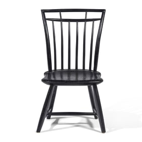 A Black-Painted Child's Birdcage Windsor Chair