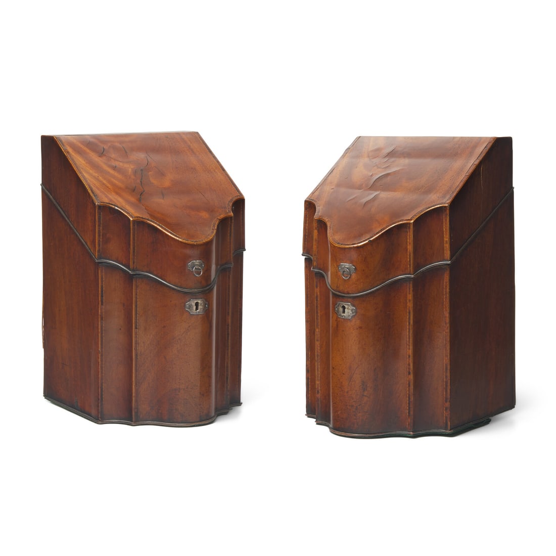 A Pair of George III Inlaid Mahogany Knife Boxes (1 of 5)