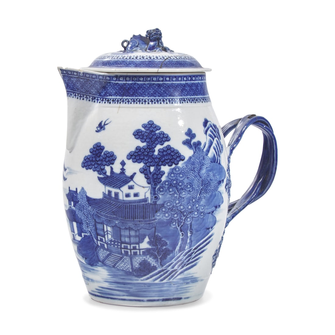 A Chinese Export Porcelain Fitzhugh Cider Jug: A Chinese Export Porcelain Fitzhugh Cider Jug Circa 1800 Height 11 1/2 x width 9 1/2 x depth 6 1/2 inches. Property from the Estate of Helen Elliot Scott (1928-2024) This lot is located in Philadelphi