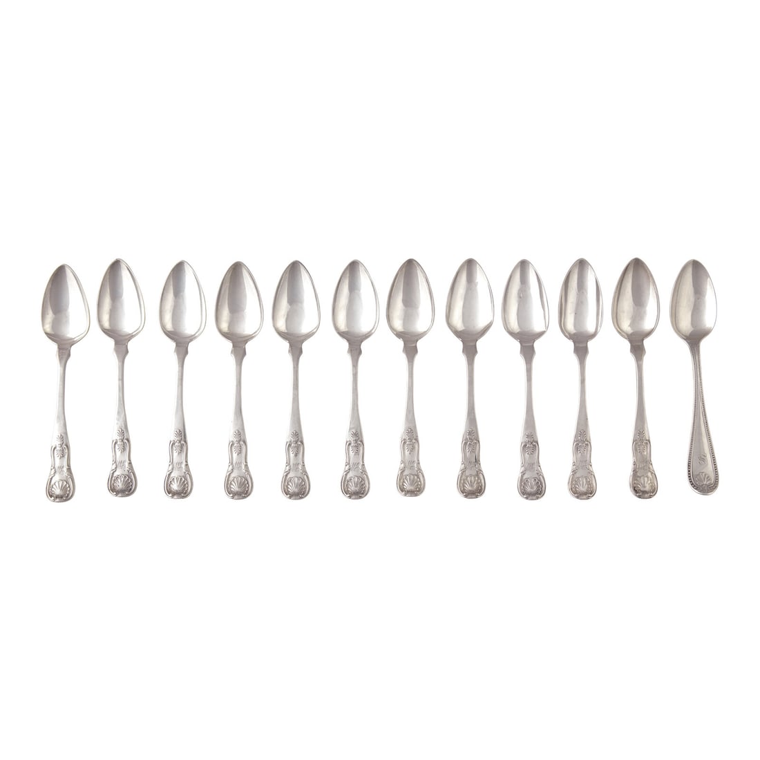 A Group of Twelve Coin Silver Teaspoons (1 of 7)