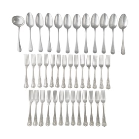 A Collection of Silver-Plate Flatware Articles