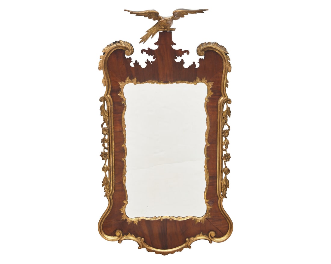 A George II Walnut Veneered and Parcel-Gilt Looking Glass (1 of 3)