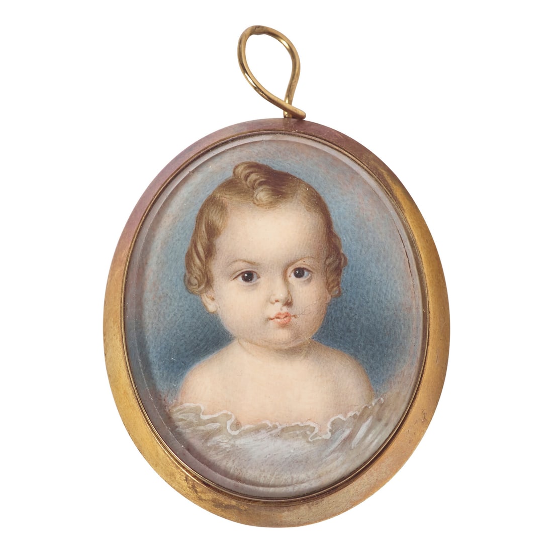 English School 19th Century, A Portrait Miniature of a Child (1 of 2)