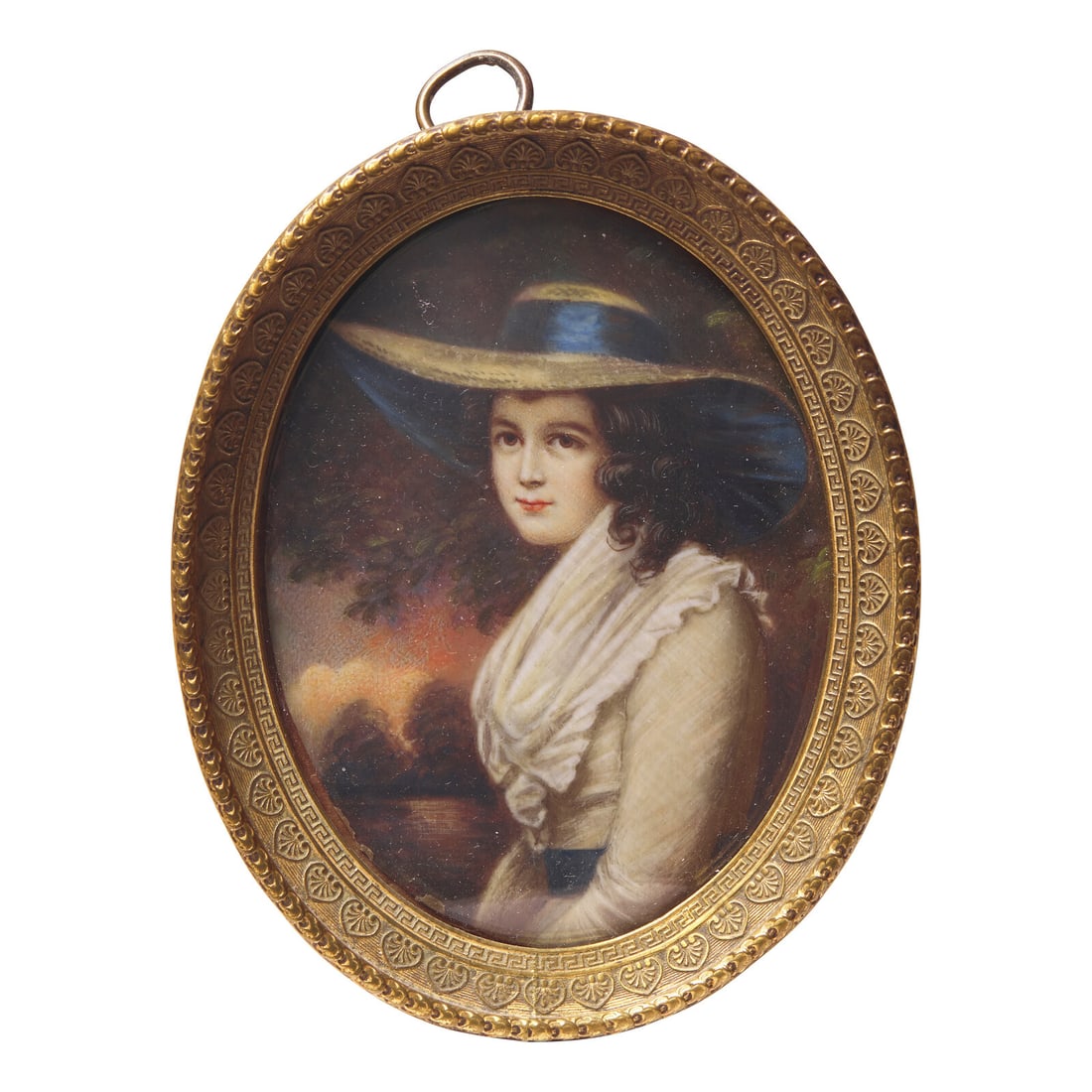 English School 19th Century, A Portrait Miniature of a Woman (1 of 2)
