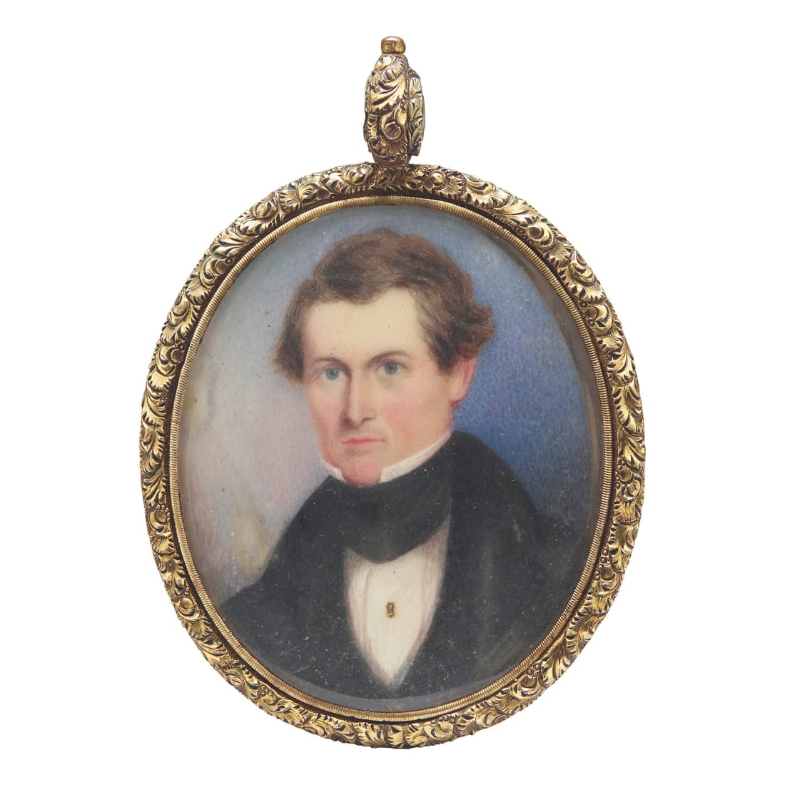 American School 19th Century, A Portrait Miniature of a Gentleman (1 of 2)