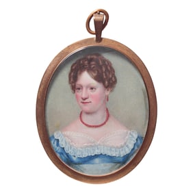 English School 19th Century, A Portrait Miniature of a Woman
