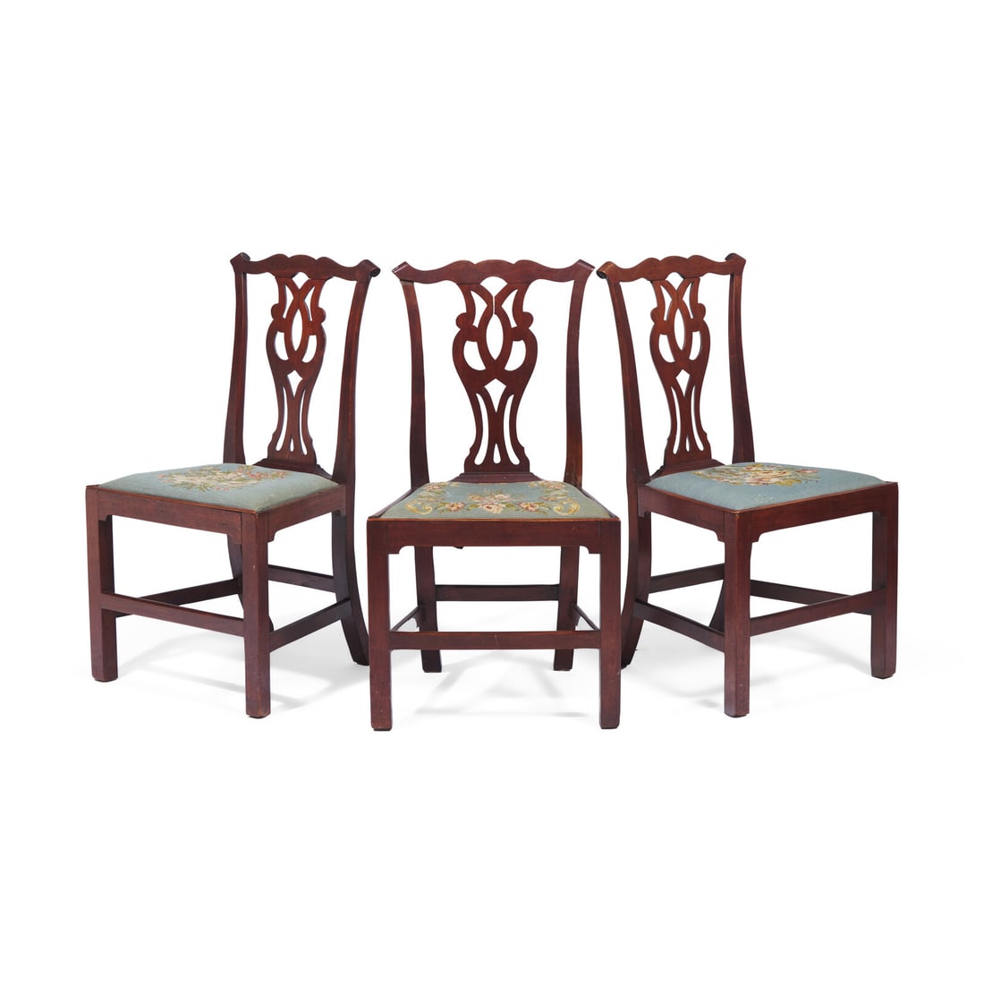 A Group of Three George III Carved Walnut Side Chairs (1 of 3)