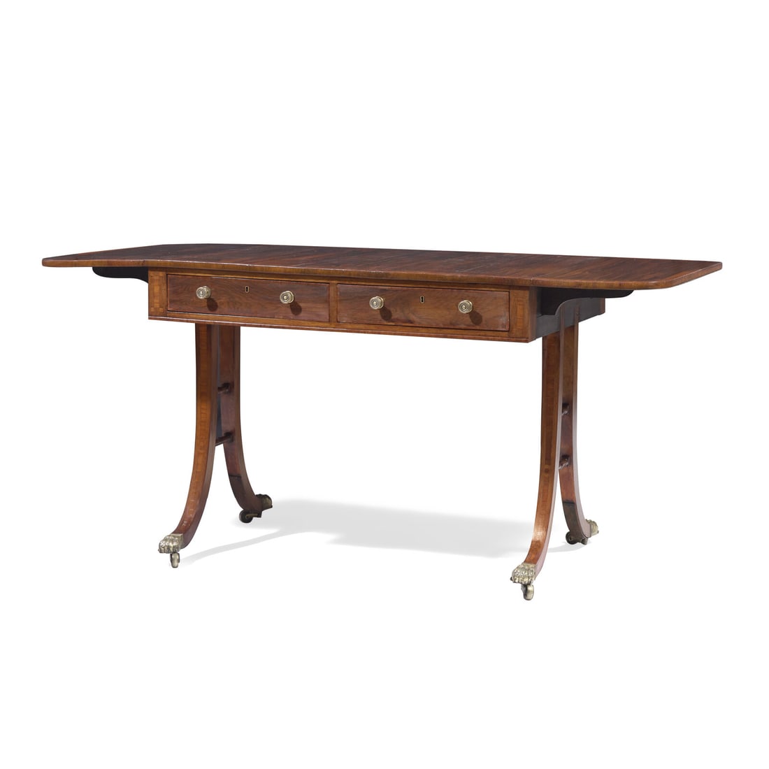 A Regency Inlaid Rosewood and Mahogany Sofa Table (1 of 3)