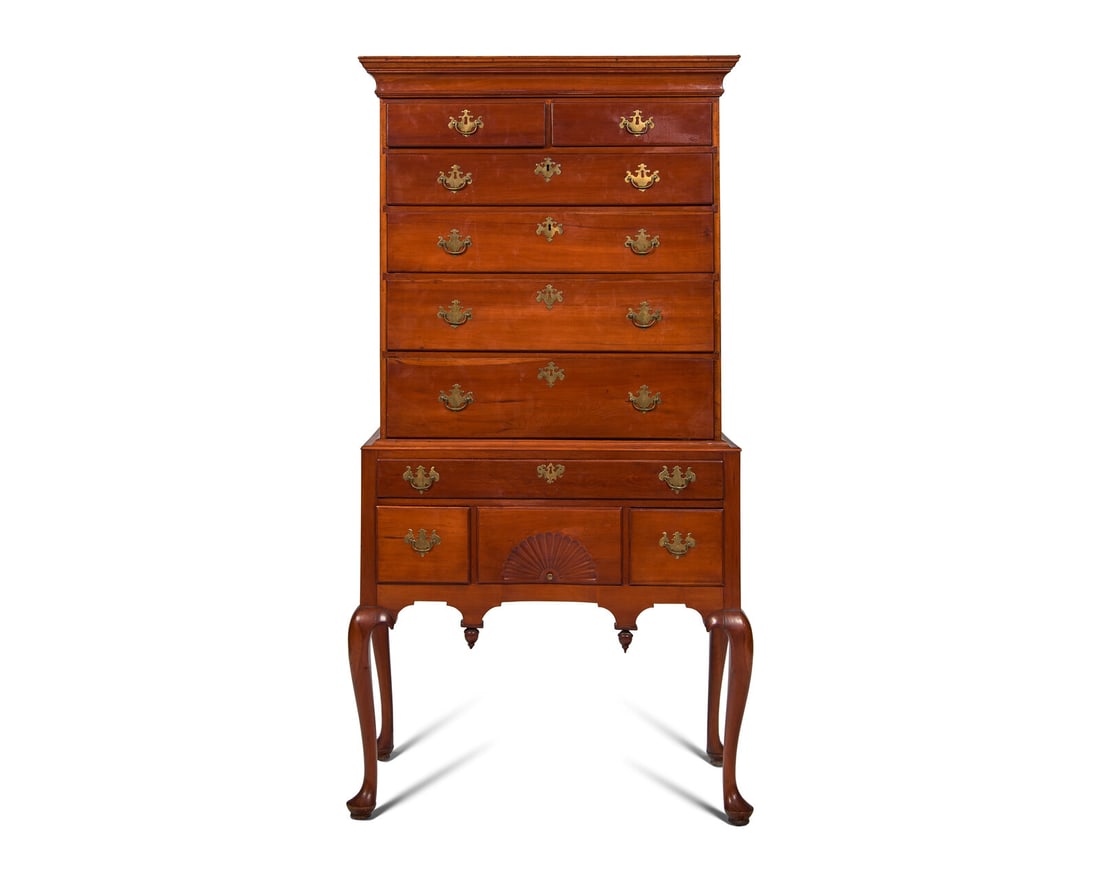 A Queen Anne Maple High Chest of Drawers (1 of 3)