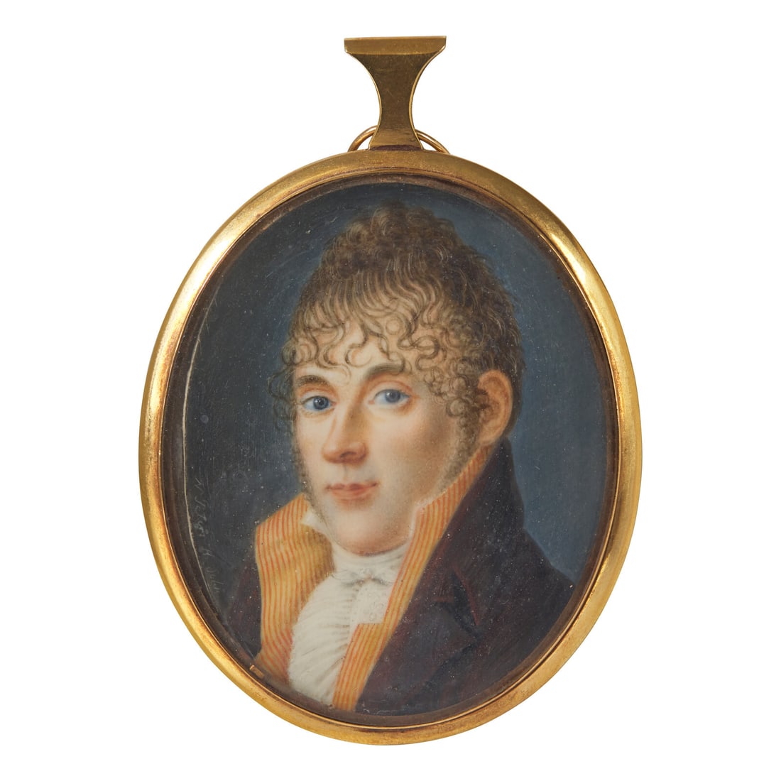 Continental School 19th Century, A Portrait Miniature of a Gentleman (1 of 2)