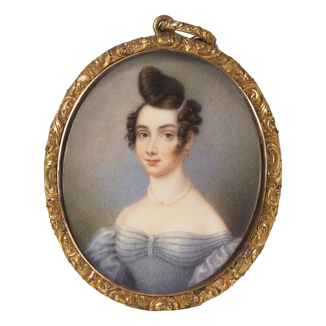 Scottish School 19th Century, A Portrait Miniature of a Lady (1 of 2)