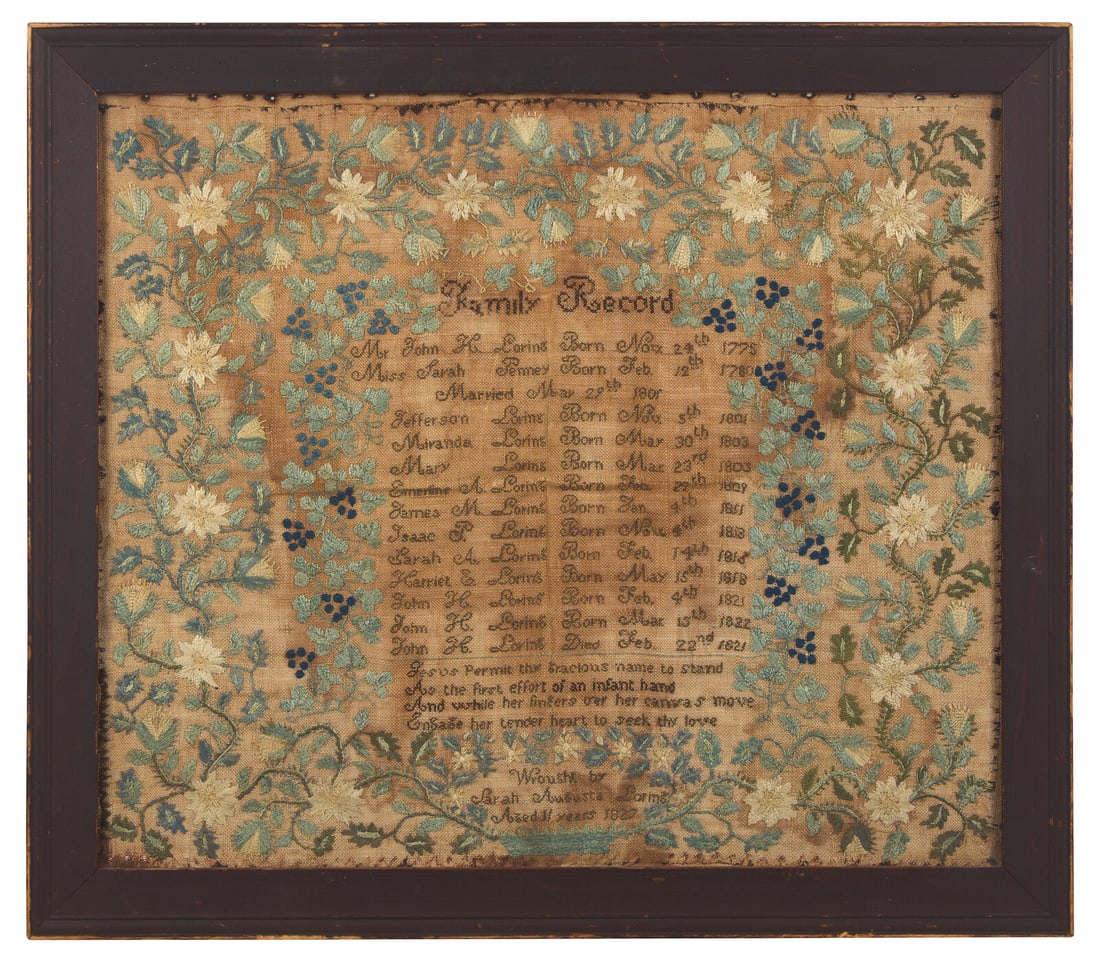 A Needlework Loring Family Record (1 of 4)