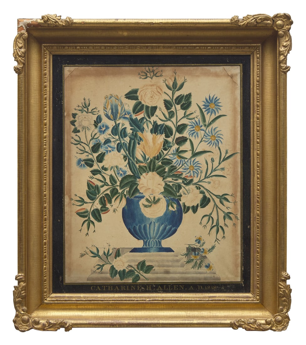 A Watercolor Drawing of a Floral Urn (1 of 2)