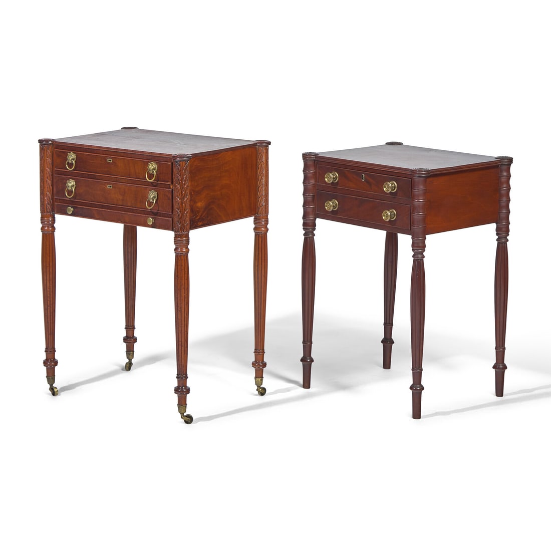 Two Federal Carved Mahogany Two-Door Sewing Stands (1 of 4)