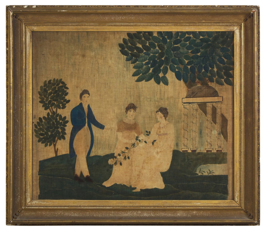 American School 19th Century, A Theorem: Figures in a Classical Landscape (1 of 3)