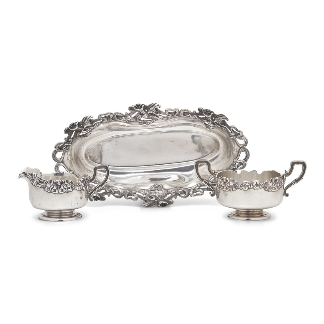 A Group of Three Art Nouveau Sterling Silver Table Articles (1 of 3)