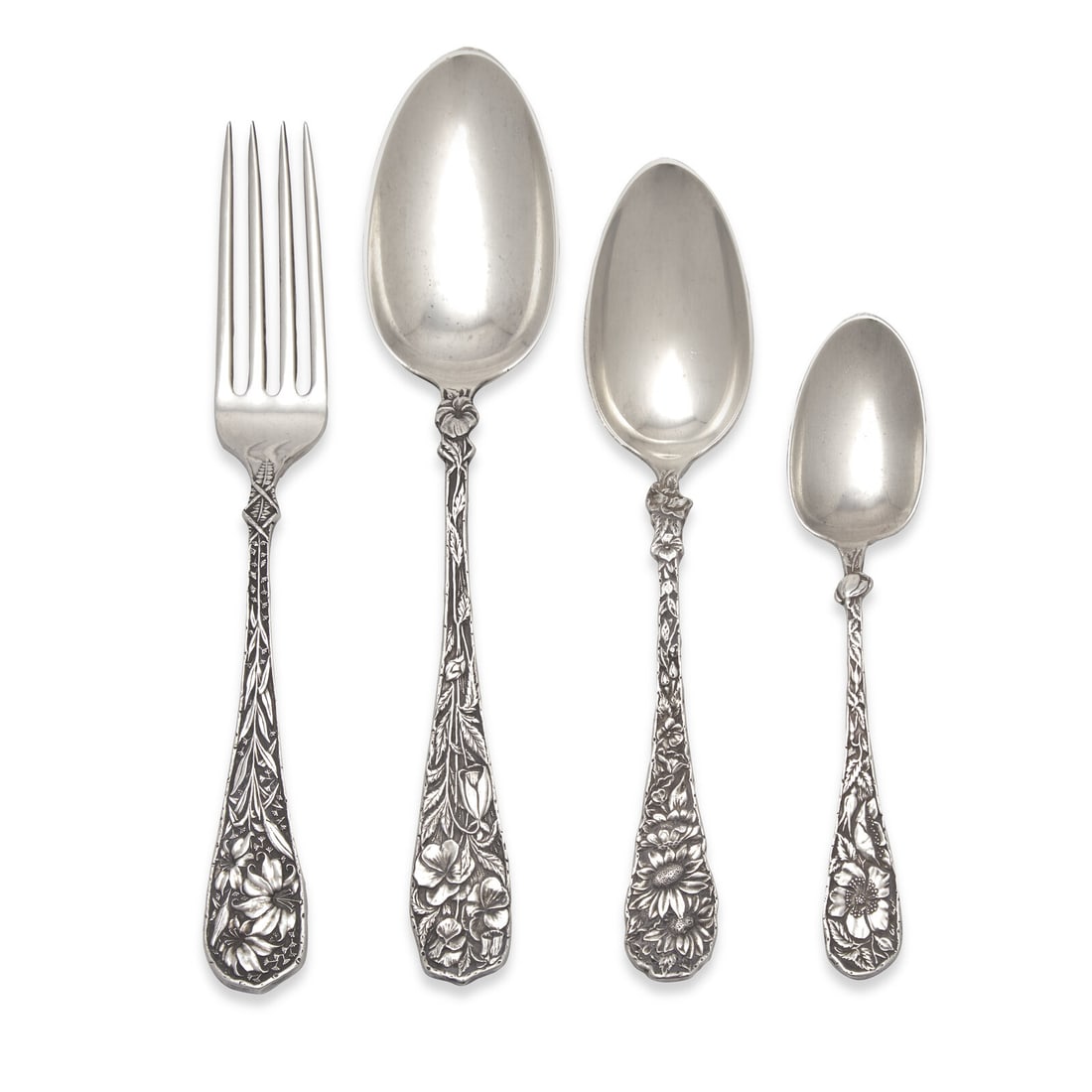 A Sterling Silver Floral Flatware Service (1 of 3)