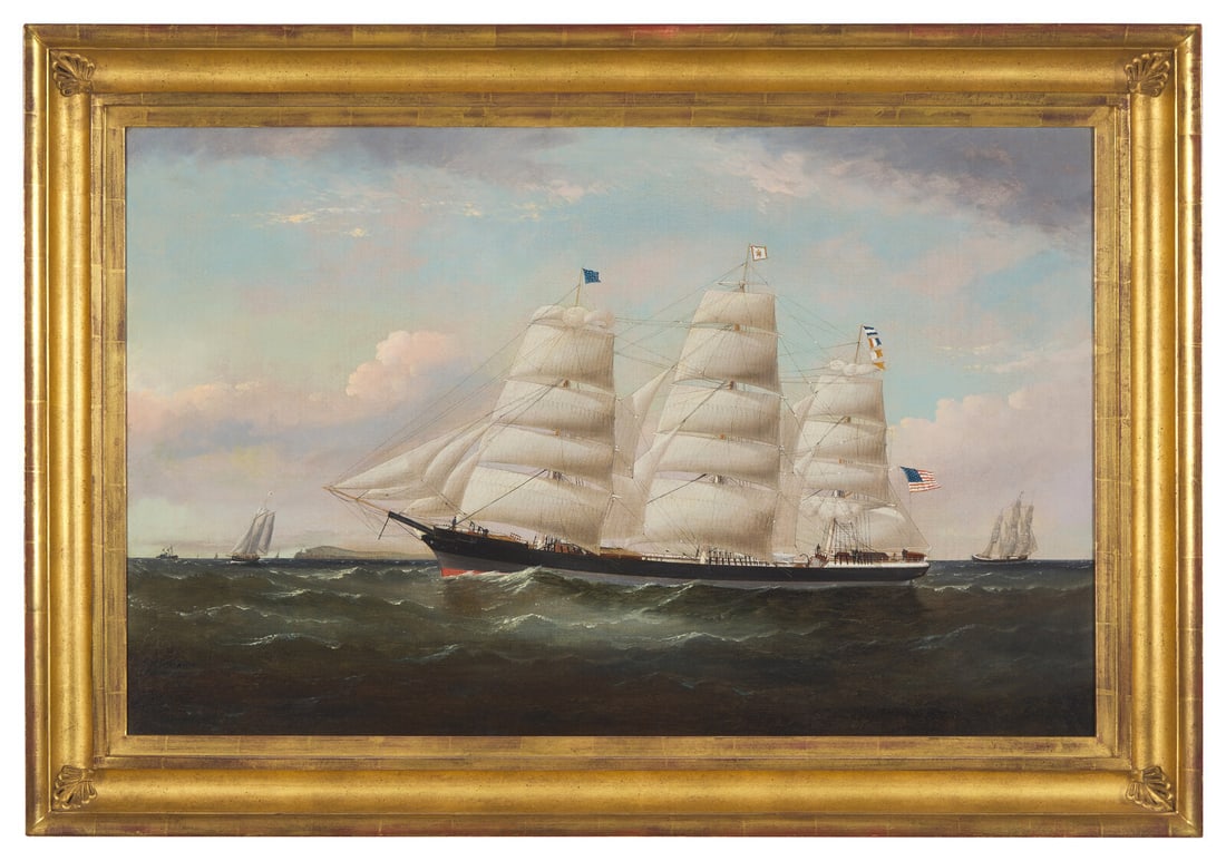 William Howard Yorke (English, 1847-1921), The Ship Mariposa: William Howard Yorke (English, 1847-1921), The Ship Mariposa Dated, "1882" signed and dated, "WH Yorke/ Pinx. 1882", oil on canvas, framed. 27 1/4 x 43 1/2 inches (sight), 36 1/4 x 52 1/2 inches (fram