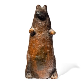Louise Goodman (b. 1937), A Fired Clay Work with Piñon Pitch: Bear Bank