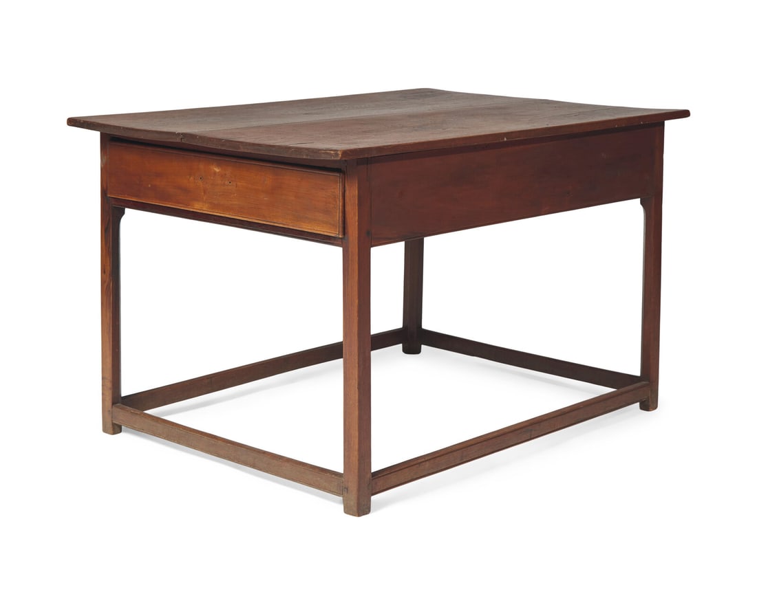 A Southern Chippendale Walnut Tavern Table: A Southern Chippendale Walnut Tavern Table Virginia, Circa 1750 having a two-board top, over single drawer. Height 28 x width 33 x length 48 inches. This lot is located in Philadelphia. Provenance: Pr