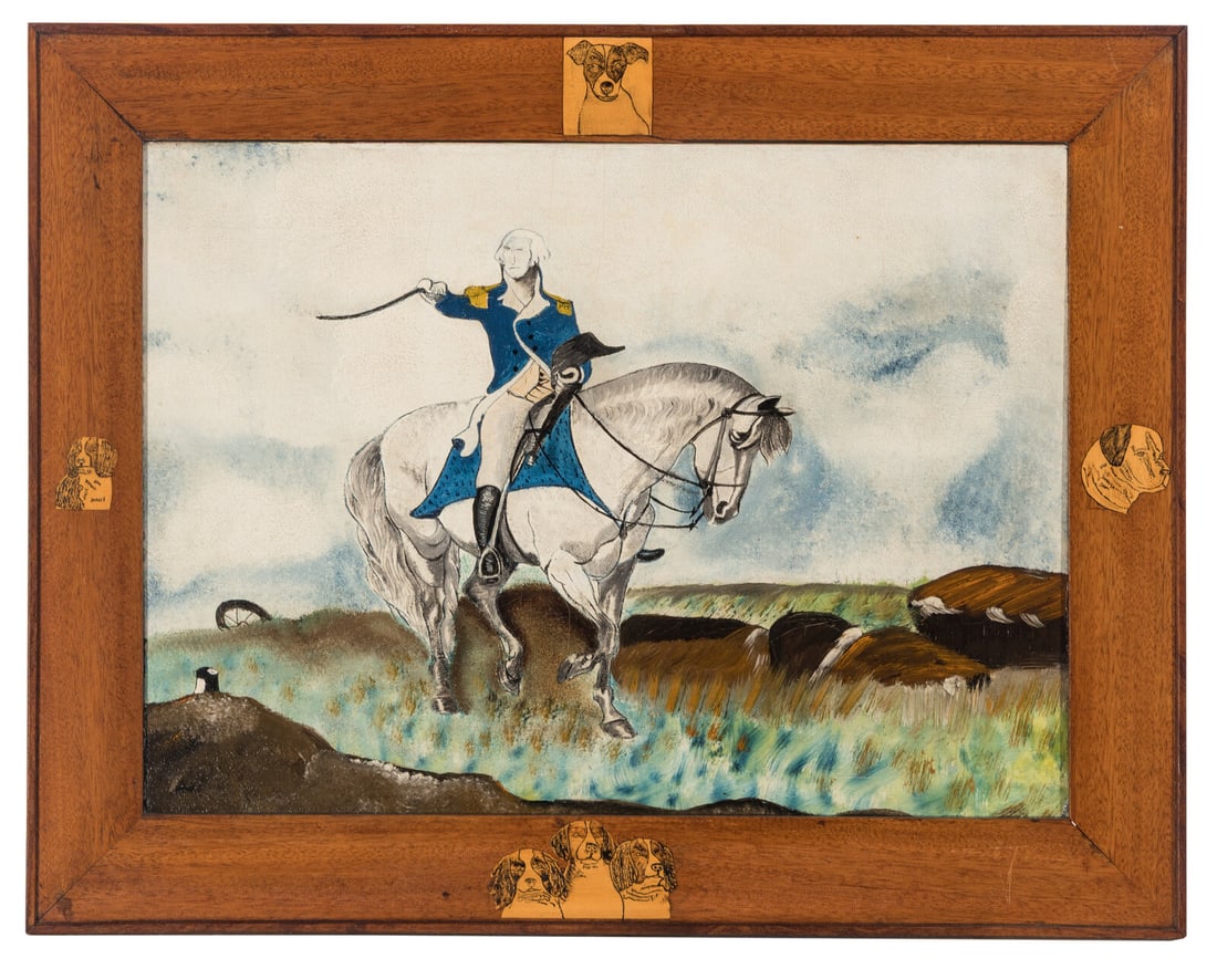 American School 19th Century, A Portrait of George Washington on Horseback (1 of 5)