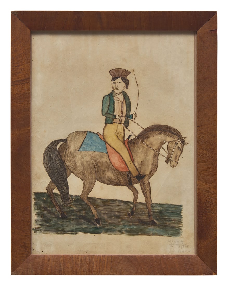 J. Taylor, American School 19th Century, A Portrait of a Horse and Rider (1 of 2)