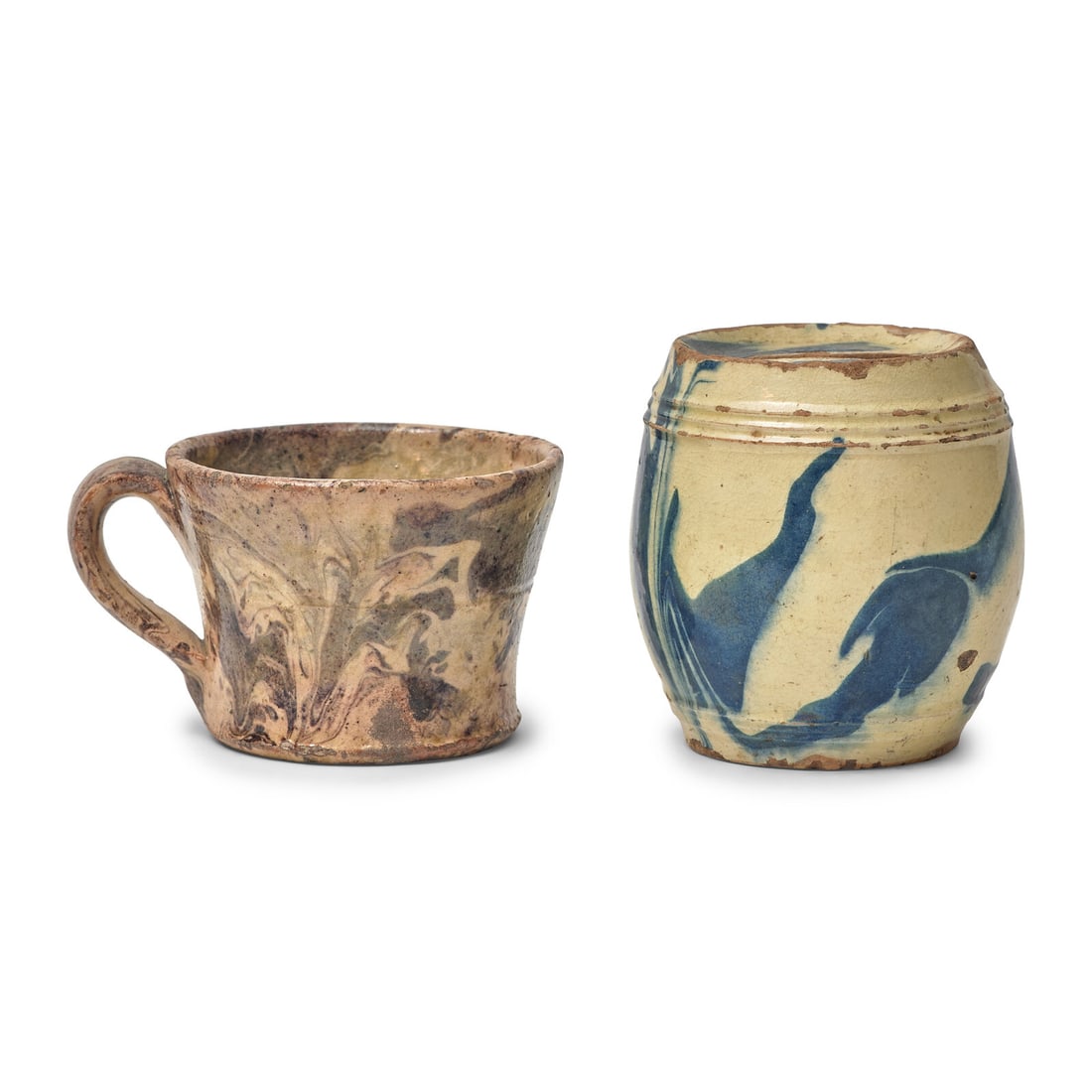 A Slip-Decorated Redware Bank and Mug (1 of 3)