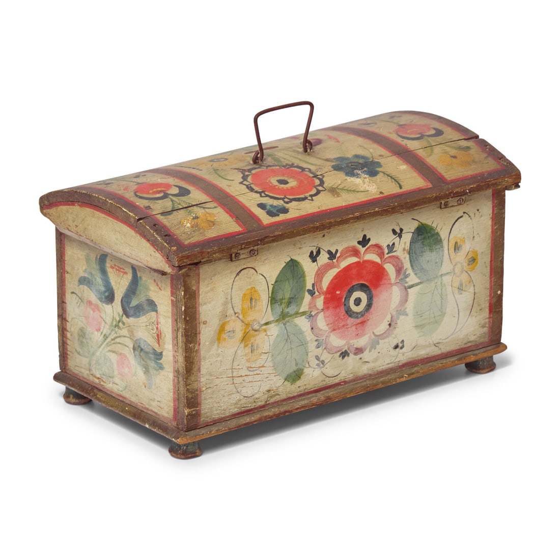 A Paint-Decorated Pine Domed Box - 2