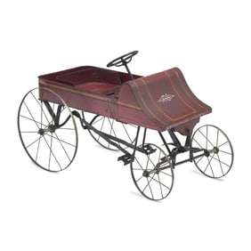A Painted Tin Pedal Car