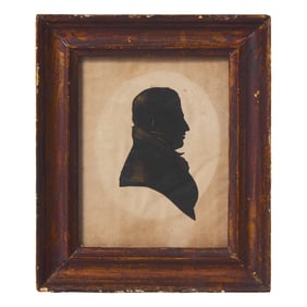 William James Hubard (aka Master Hubard, 1807-1862), A Silhouette Profile Portrait Miniature