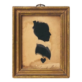 American School 19th Century, A Silhouette Miniature Portrait of Sarah Nelson