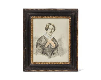 English School 19th Century, A Portrait Miniature of a Lady