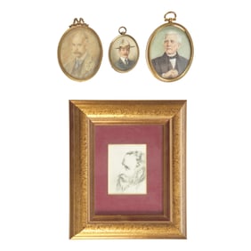 English School 19th / Early 20th Century, A Group of Four Portrait Miniatures of Men