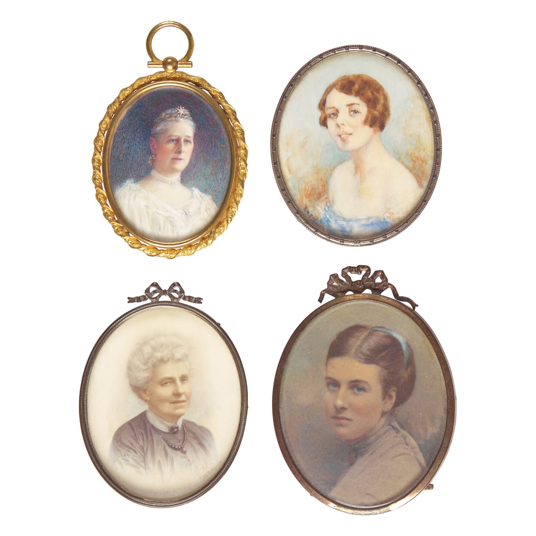 English School 19th / Early 20th Century, A Group of Four Portrait Miniatures of Ladies (1 of 2)